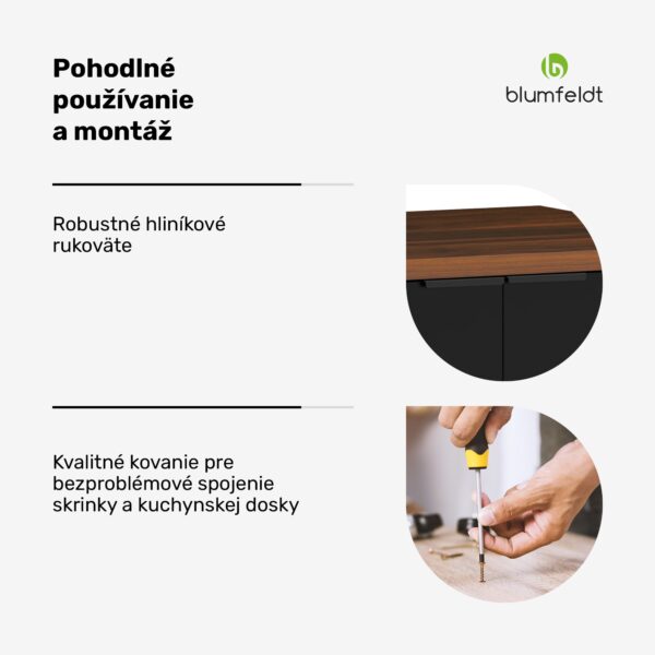 Blumfeldt WoodVista skrinka na umývačku riadu, Robustná pracovná doska, Bezproblémová integrácia - Image 3