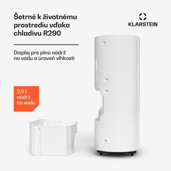 Klarstein AeroDry Smart 12L odvlhčovač vzduchu, 12 l/deň, 18 m², senzor vlhkosti, ovládanie pomocou aplikácie, 135 m³/h - Image 2