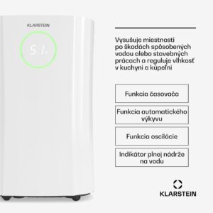 Klarstein DryFy ProConnect 24L odvlhčovač vzduchu, 24 l/deň, 36 m², WiFi, Aplikácia, LED indikátor, 24-hodinový časovač