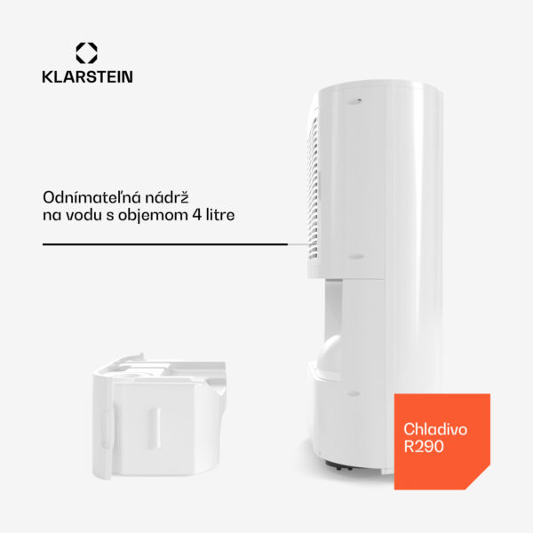 Klarstein DryFy ProConnect 24L odvlhčovač vzduchu, 24 l/deň, 36 m², WiFi, Aplikácia, LED indikátor, 24-hodinový časovač - Image 2