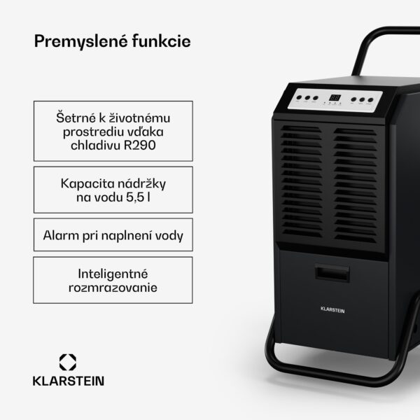 Klarstein DuraDry 70L odvlhčovač vzduchu, 70 l/deň, 60-100 m², nehrdzavejúca oceľ, mobilný, 450 m³/h - Image 2