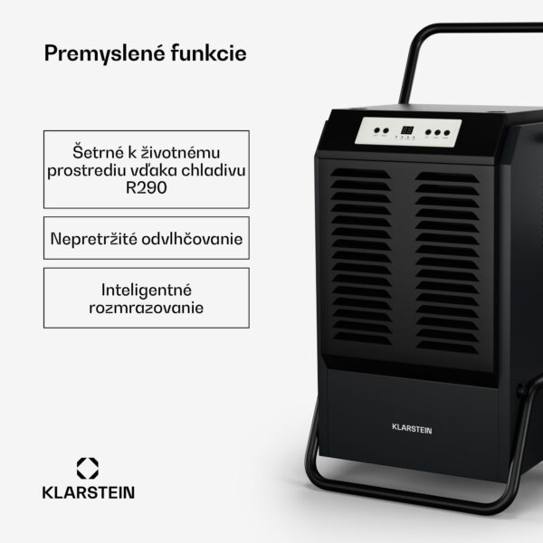 Klarstein DuraDry 90L odvlhčovač vzduchu, 90 l/deň, 70-120 m², nehrdzavejúca oceľ, mobilný, 450 m³/h - Image 2