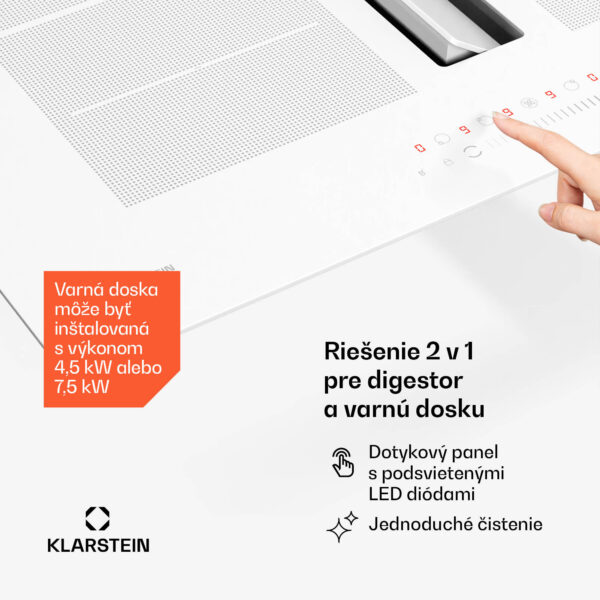 Klarstein Chef-Fusion Down Air System, 2 v 1, indukčná varná doska + digestor, výkonný, 7200 W - Image 3