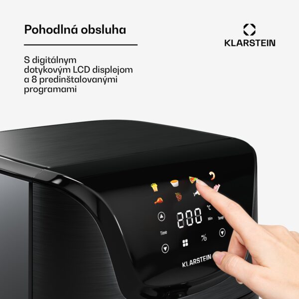 Klarstein AeroVital Deluxe teplovzdušná fritéza, 1700 W, 8 programov, vrátane príslušenstva, 200°C, Časovač