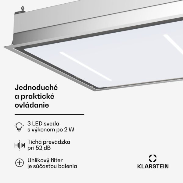 Klarstein LuxeAir digestor, 90 cm, WLAN + Bluetooth, LED, 751 m³/h, odsávanie/recirkulácia, EEC: A - Image 3