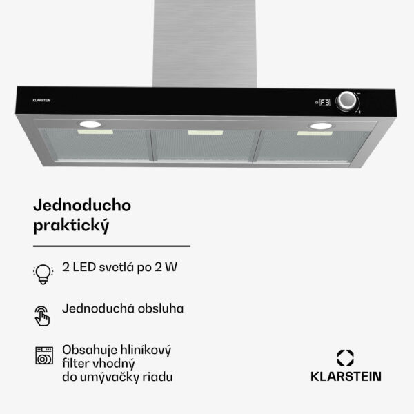 Klarstein AirNova digestor, recirkulácia a odsávanie vzduchu, energetická účinnosť A++, 110 W, 620 m³/h - Image 3
