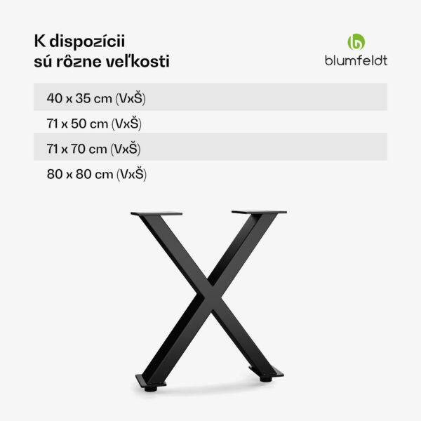 Blumfeldt UrbanFodge X nohy stola, moderný dizajn, pre projekty DIY, nosnosť 200 kg - Image 3