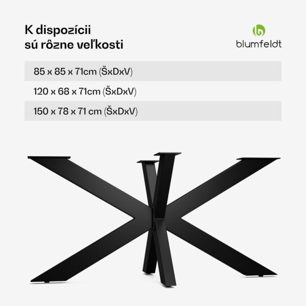 Blumfeldt UrbanFodge TRIPLE X nohy stola, Moderný dizajn, pre projekty DIY, Nosnosť 200 kg - Image 3
