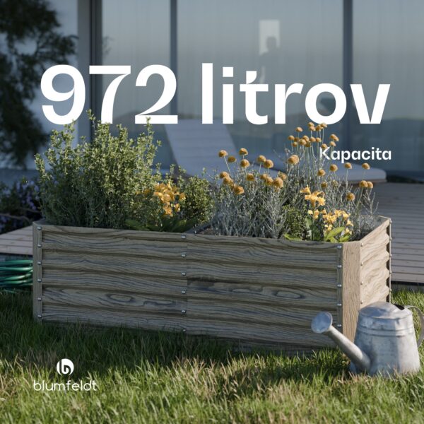 Blumfeldt High Grow Straight vyvýšený záhon, 972 L, Ergonomický, Odolný voči poveternostným vplyvom, Otvorená základňa - Image 2