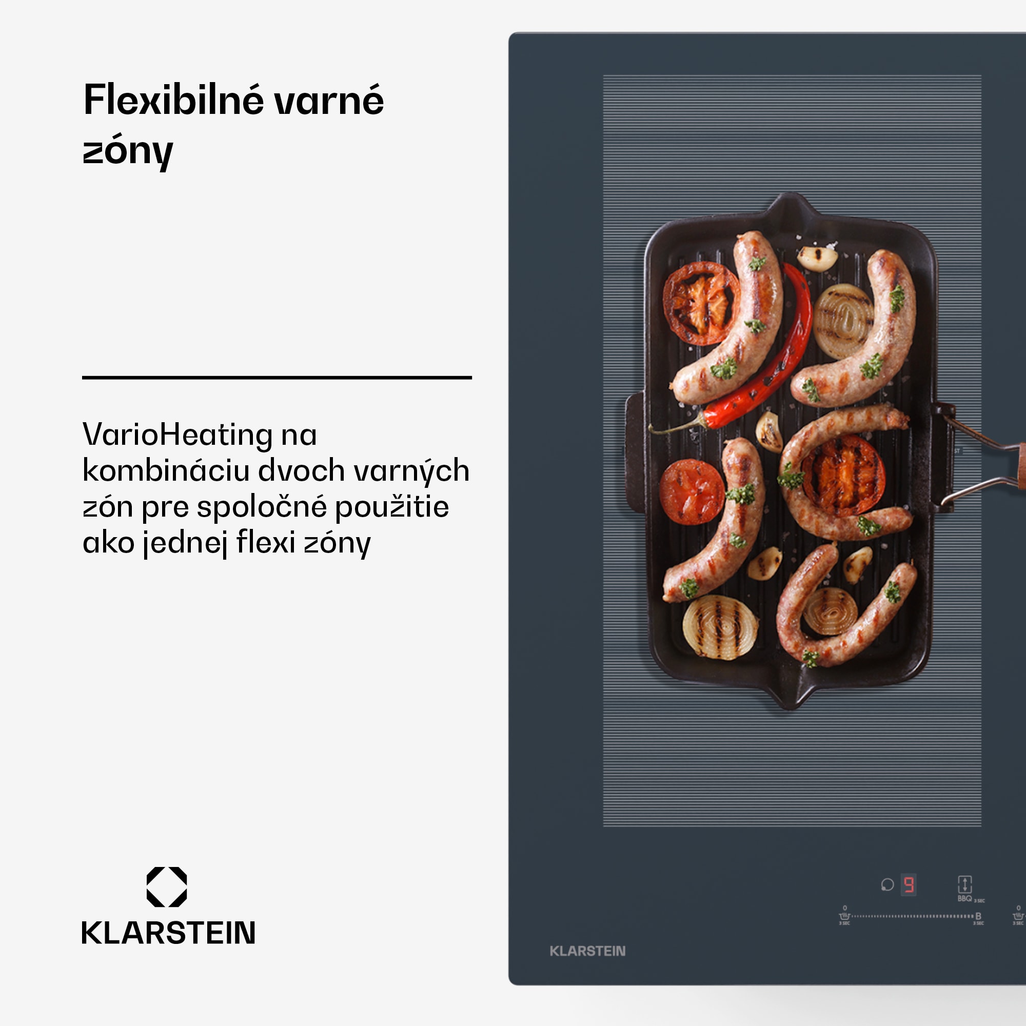 Klarstein Delicatessa 77 Flex vstavaná indukčná varná doska, 7500 W, Flexi zóna, Booster, Indukcia