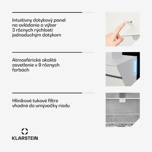 Klarstein Alina digestor | 60 cm | 680 m³/h | Tichý | EEK A++ - Image 3