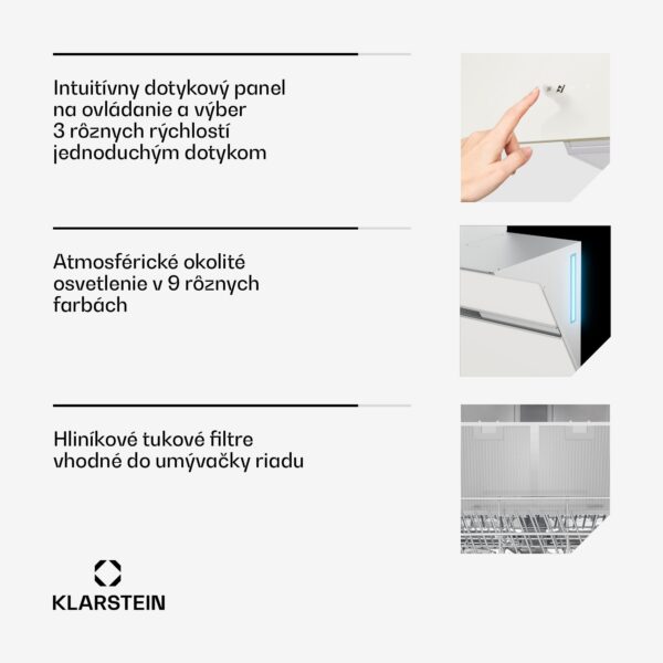Klarstein Alina digestor | 90 cm | 690 m³/h | Tichý | EEK A++ - Image 3