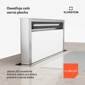 Klarstein Royal Flush Eco digestor, Výsuvný, 714 m³/h, Boost, Dotykové ovládanie, EEK A++