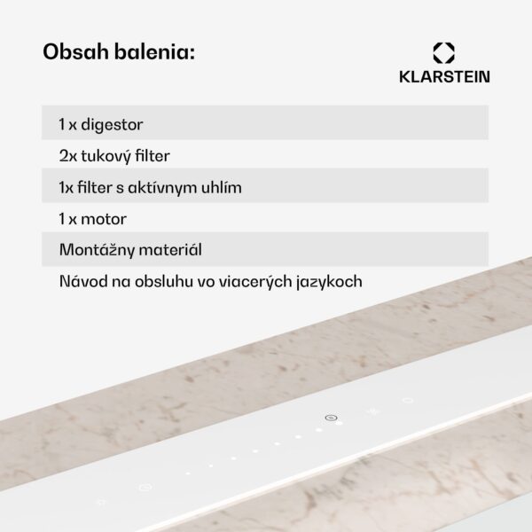 Klarstein Royal Flush Eco digestor, Výsuvný, 714 m³/h, Boost, Dotykové ovládanie, EEK A++ - Image 3