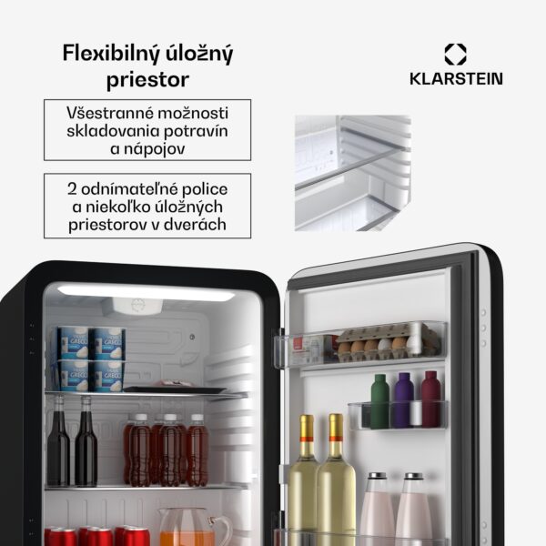 Klarstein Audrey Evo mini chladnička, 68 l, retro dizajn, tichá, kompaktná, 3 farby - Image 2