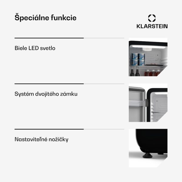 Klarstein Audrey Evo mini chladnička, 68 l, retro dizajn, tichá, kompaktná, 3 farby - Image 3