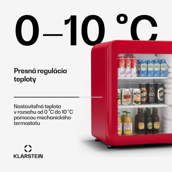 Klarstein Audrey Evo chladnička na nápoje, Retro dizajn, sklenené dvere, 68 L, EEK C