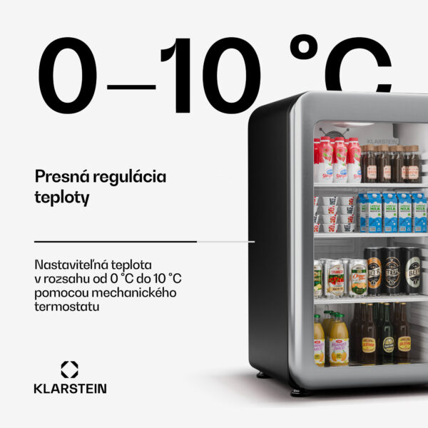 Klarstein Audrey Evo chladnička na nápoje, Retro dizajn, sklenené dvere, 113 L, EEK C