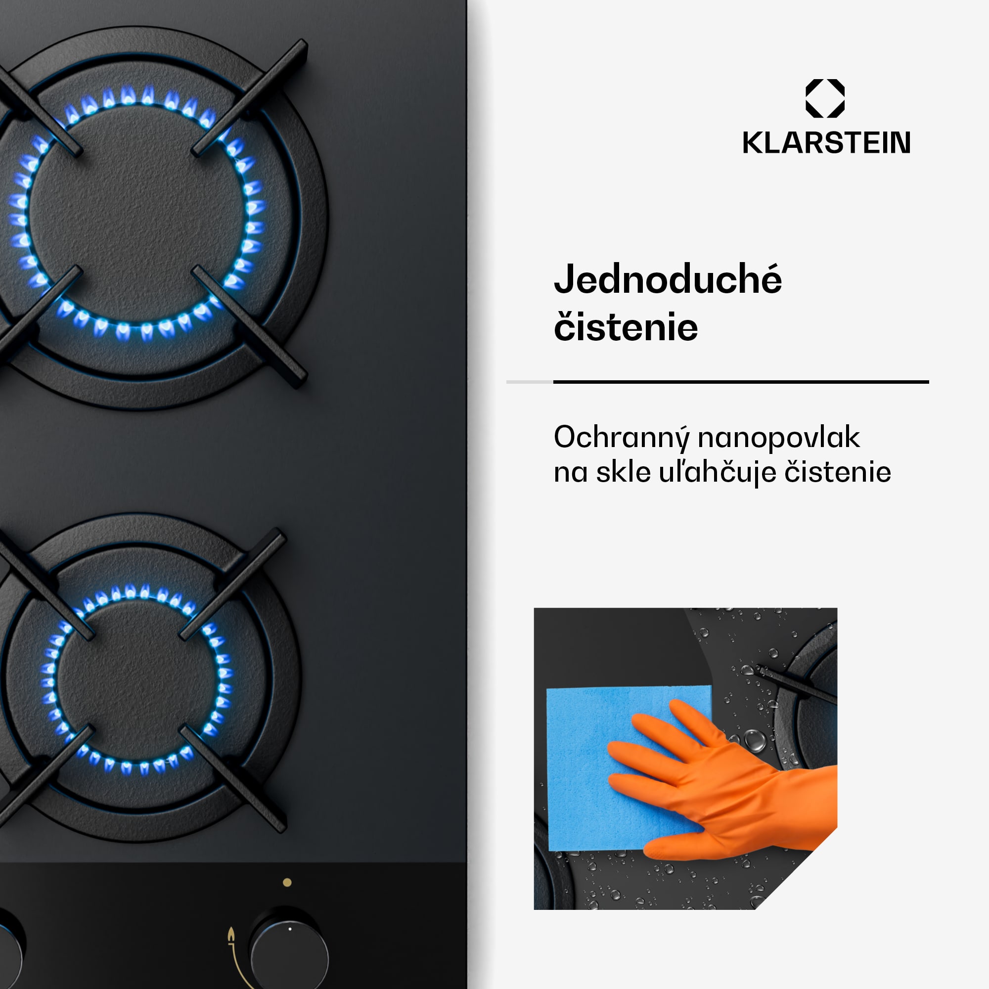 Klarstein Goldflame Nano plynová varná doska, 2 mosadzné horáky, Nano povlak, LPG/zemný plyn - Image 3