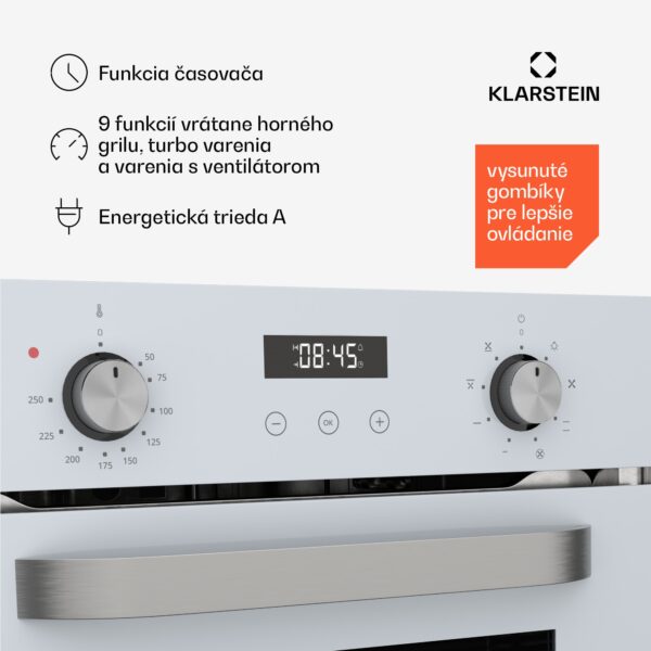 Klarstein SmartSlim rúra, Slim dizajn, 9 funkcií, objem 49 l, jednoduché čistenie, EEK A