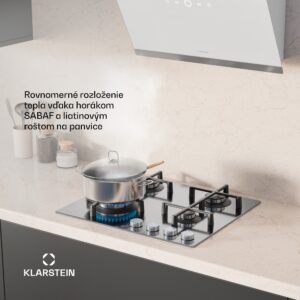 Klarstein Illuminosa 4 plynová varná doska 4-horáková Sabaf horák z nehrdzavejúcej ocele