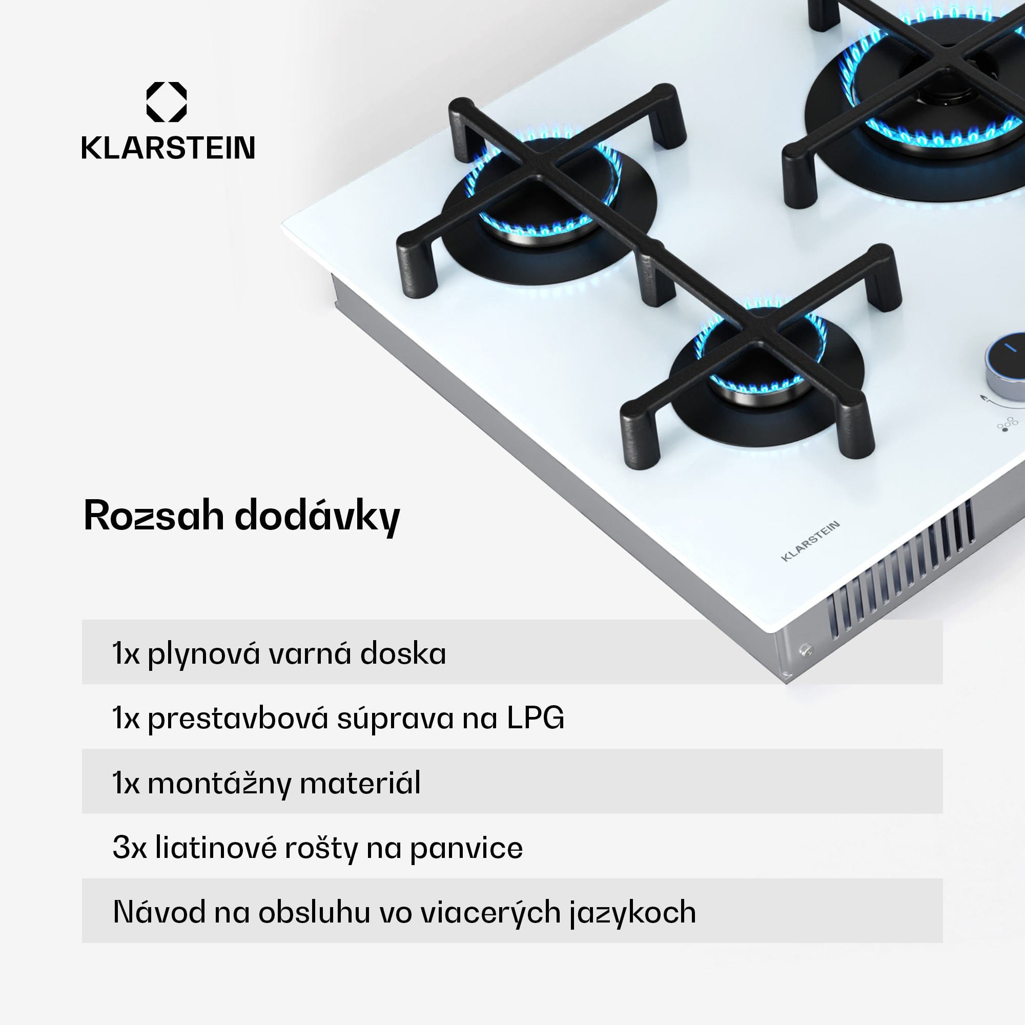 Klarstein Plynová varná doska Illuminosa 5 Sklokeramický horák Sabaf s 5 horákmi - Image 3