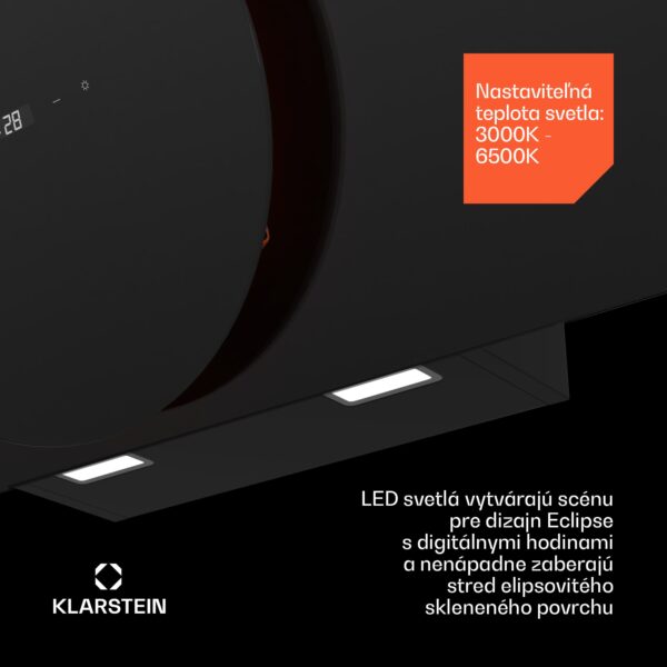 Klarstein Total Eclipse digestor, LED osvetlenie, dotykový, 594,2 m³/h, odsávanie/recirkulácia - Image 2