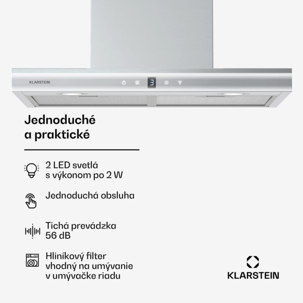 Klarstein Auriana digestor, Ambient Light, 700 m³/h, WiFi, Touch, LED - Image 3