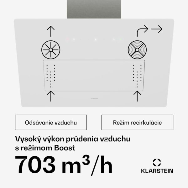 Klarstein SleekAir digestor | A+++ | 717 m³/h | dotykové ovládanie | LED | 60 cm