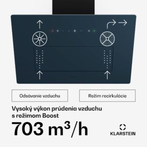 Klarstein SleekAir digestor | A+++ | 717 m³/h | dotykové ovládanie | LED | 60 cm
