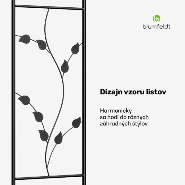 Blumfeldt FloraBelle Curve ružový oblúk | ozdobné vzory listov | odolný voči poveternostným vplyvom | pomôcka na popínanie