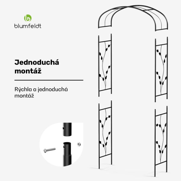 Blumfeldt FloraBelle Curve ružový oblúk | ozdobné vzory listov | odolný voči poveternostným vplyvom | pomôcka na popínanie - Image 3