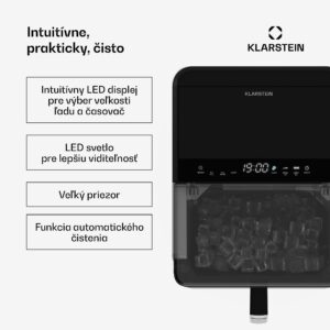 Klarstein Ice Lux výrobník ľadu, nehrdzavejúca oceľ, 23 kg/24h, samočistiaci