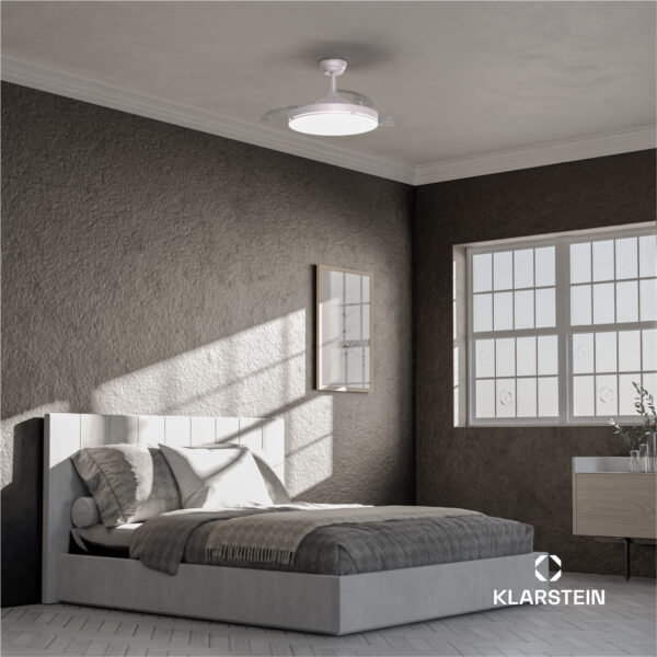 Klarstein AirFold, Inteligentný stropný ventilátor, Zaťahovacie lopatky, Stmievateľné LED svetlo, Smart - Image 3