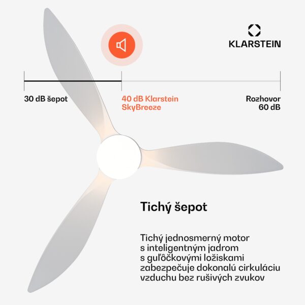 Klarstein SkyBreeze Smart istropný ventilátor, Vnútorné i vonkajšie použitie, Inteligentné ovládanie, IP44, 40 dB - Image 2