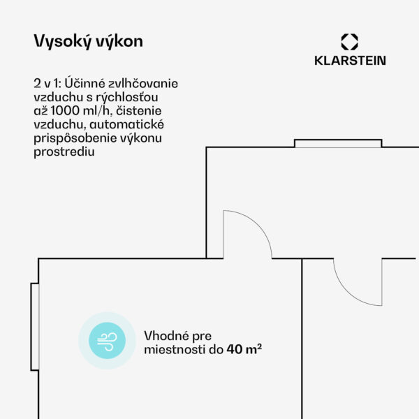 Klarstein AireLux čistička vzduchu, S funkciou zvlhčovania, 400m³/h CADR, Wi-Fi