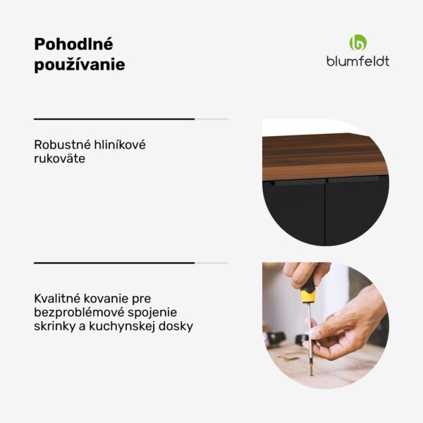 Blumfeldt WoodVista zásuvková skriňa | Robustná MDF pracovná doska | Soft-Close pánty | Hliníkové úchyty - Image 3