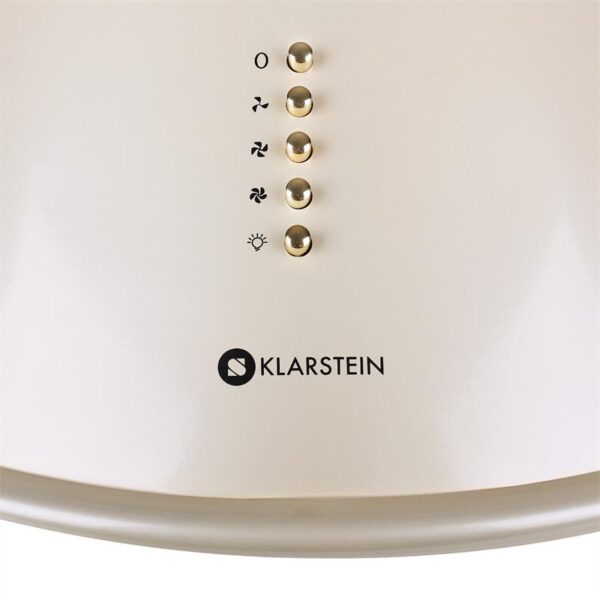 Klarstein Lumio, digestor, 60 cm, komínový, 490 m³/h, retro dizajn, nehrdzavejúca oceľ, champagne - Image 3
