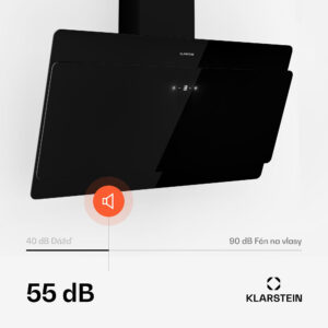 Klarstein Aurica 60, digestor, 60 cm, nástenný, 610 m³/h, LED, dotykové ovládanie, sklo, čierny