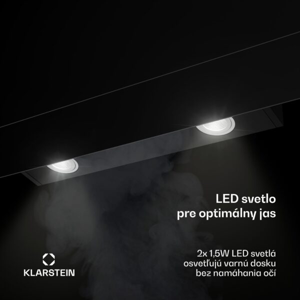 Klarstein Aurica 60, digestor, 60 cm, nástenný, 610 m³/h, LED, dotykové ovládanie, sklo, čierny - Image 2