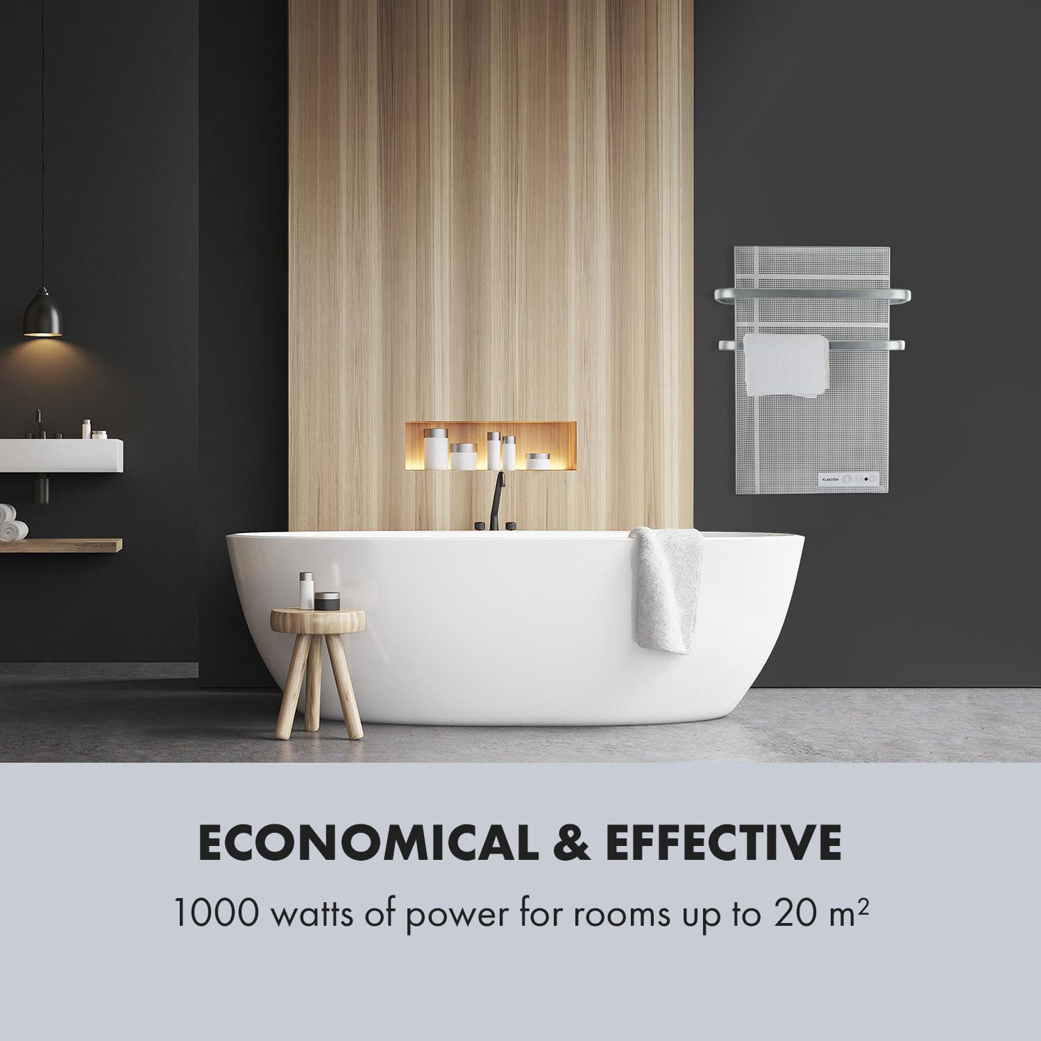 Klarstein Hot Spot Wave, infračervený orievač, 51 x 80 cm, 1000 W, 20 m², bezstupňovo regulovateľný výkon, IP24, hliník - Image 2