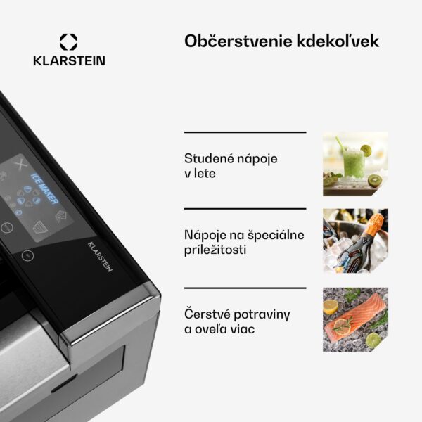 Klarstein Eiszeit výrobník kociek ľadu z nehrdzavejúcej ocele 3 veľkosti kociek ľadu strieborná - Image 2
