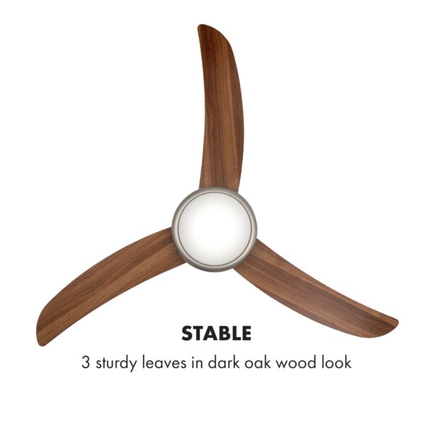 Klarstein El Paso, stropný ventilátor, 52", závit E27, 3 lopatky, vzhľad tmavého dubového dreva - Image 3