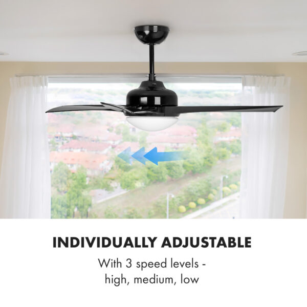 Klarstein Figo, stropný ventilátor, 52" (132 cm) Ø, výkon: 55 W, čierny - Image 2