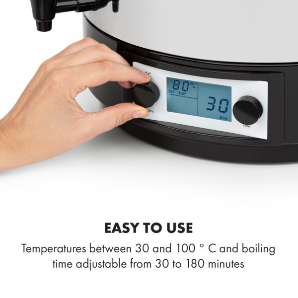 Klarstein KonfiStar 50, zavárací hrniec, dávkovač nápojov, 50 l, 2500 W, 100 °C, 180 min, digitálny
