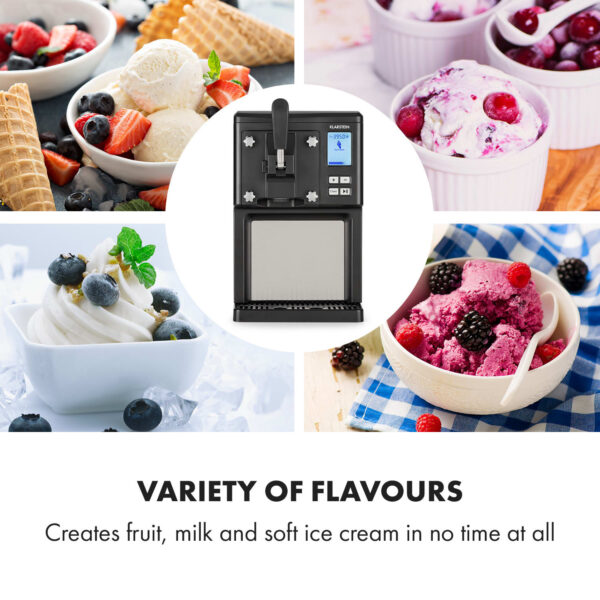 Klarstein Sweet Sundae, zmrzlinovač, kompresor, 1,5l, nehrdzavejúca oceľ, čierny