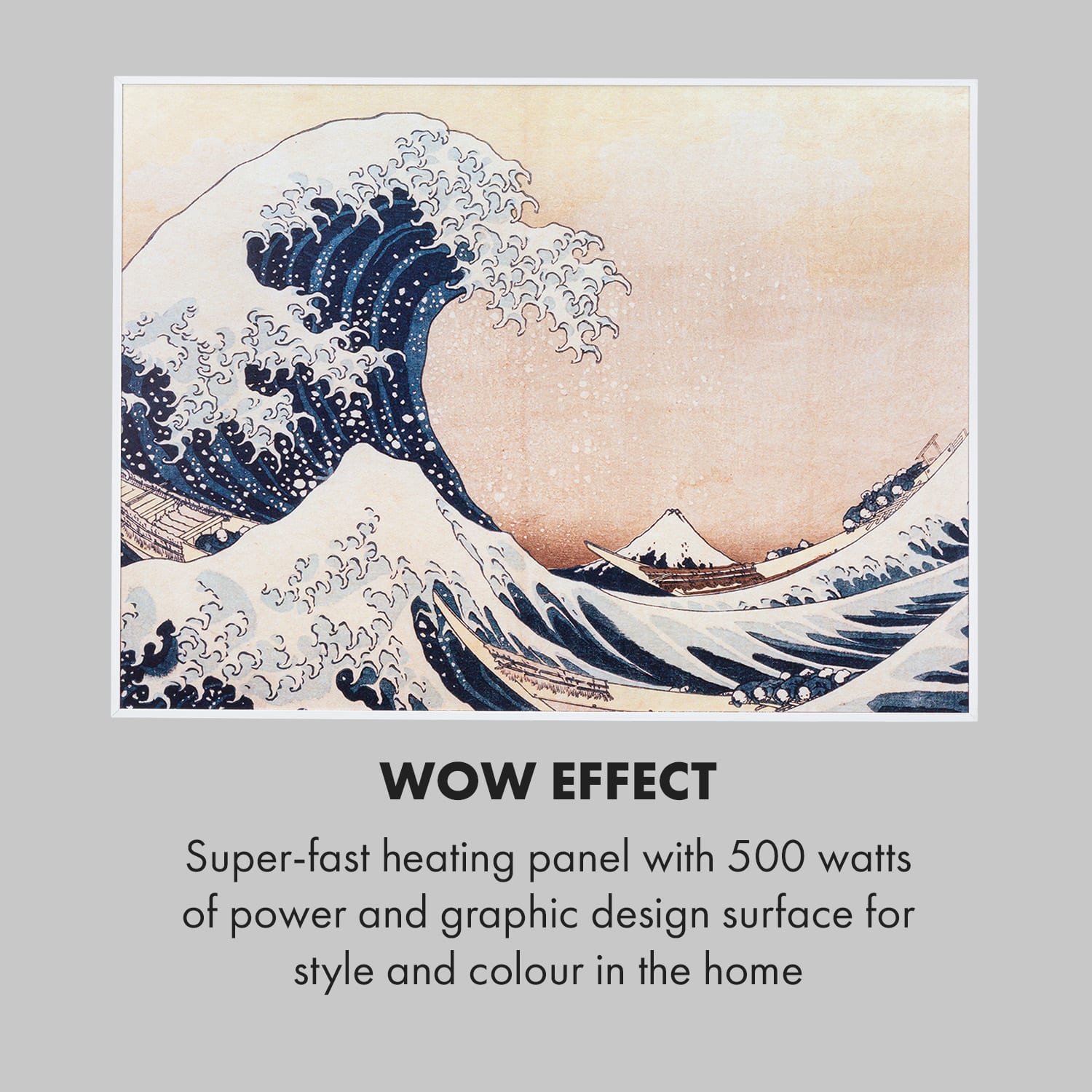 Klarstein Wonderwall Air Art Smart, infračervený ohrievač, 80 x 60 cm, 500 W, modré vlny - Image 2