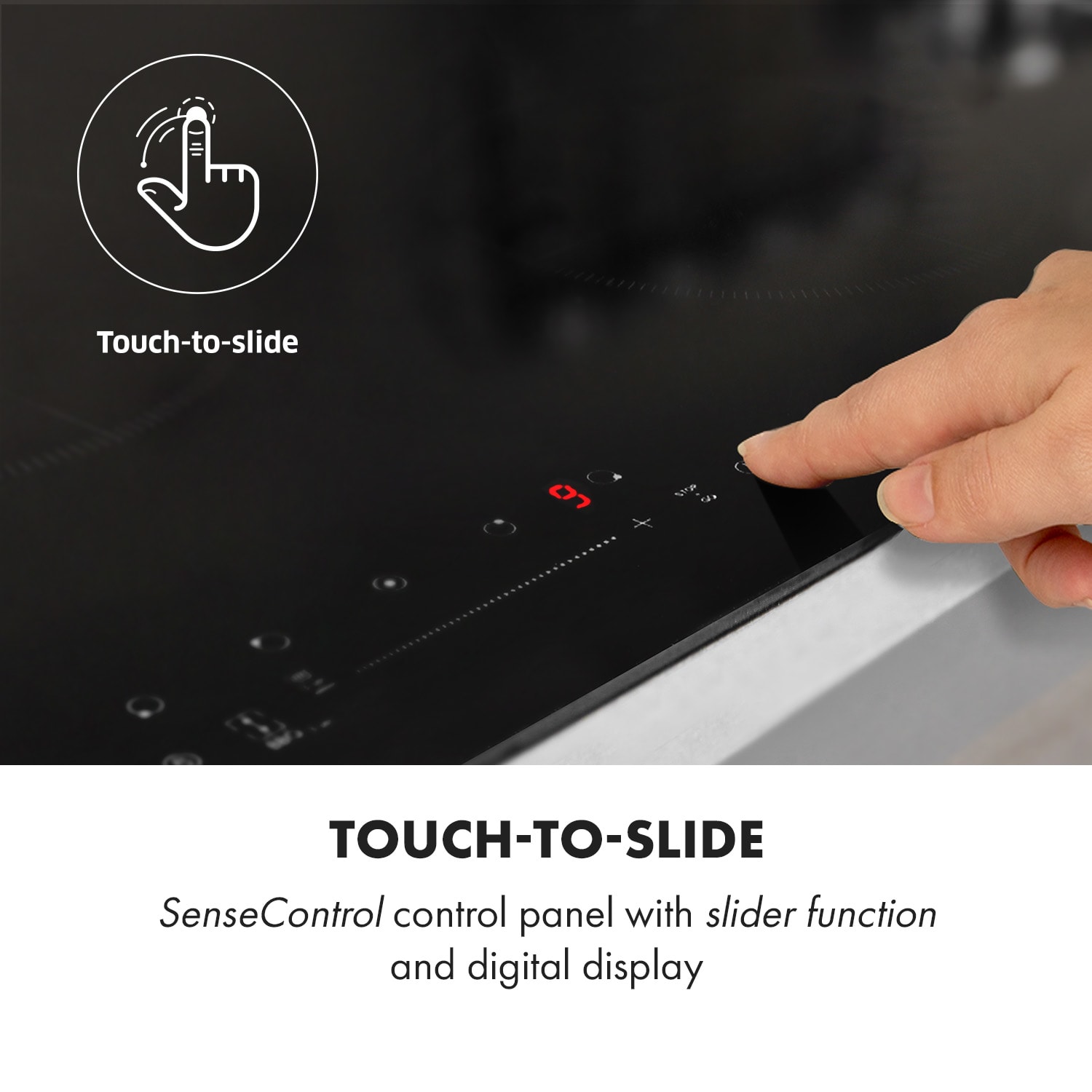 Klarstein Delicatessa 90 Hybrid, vstavaná indukčná varná doska, 7400 W, 5 zón, čierna - Image 2