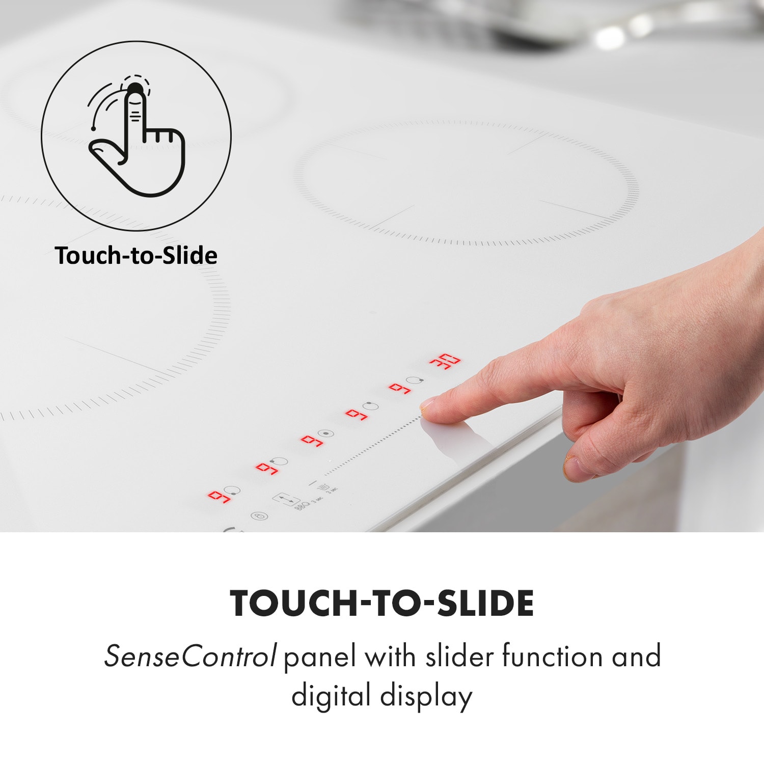 Klarstein Delicatessa 90 Hybrid, vstavaná indukčná varná doska, 7400 W, 5 zón, čierna - Image 2