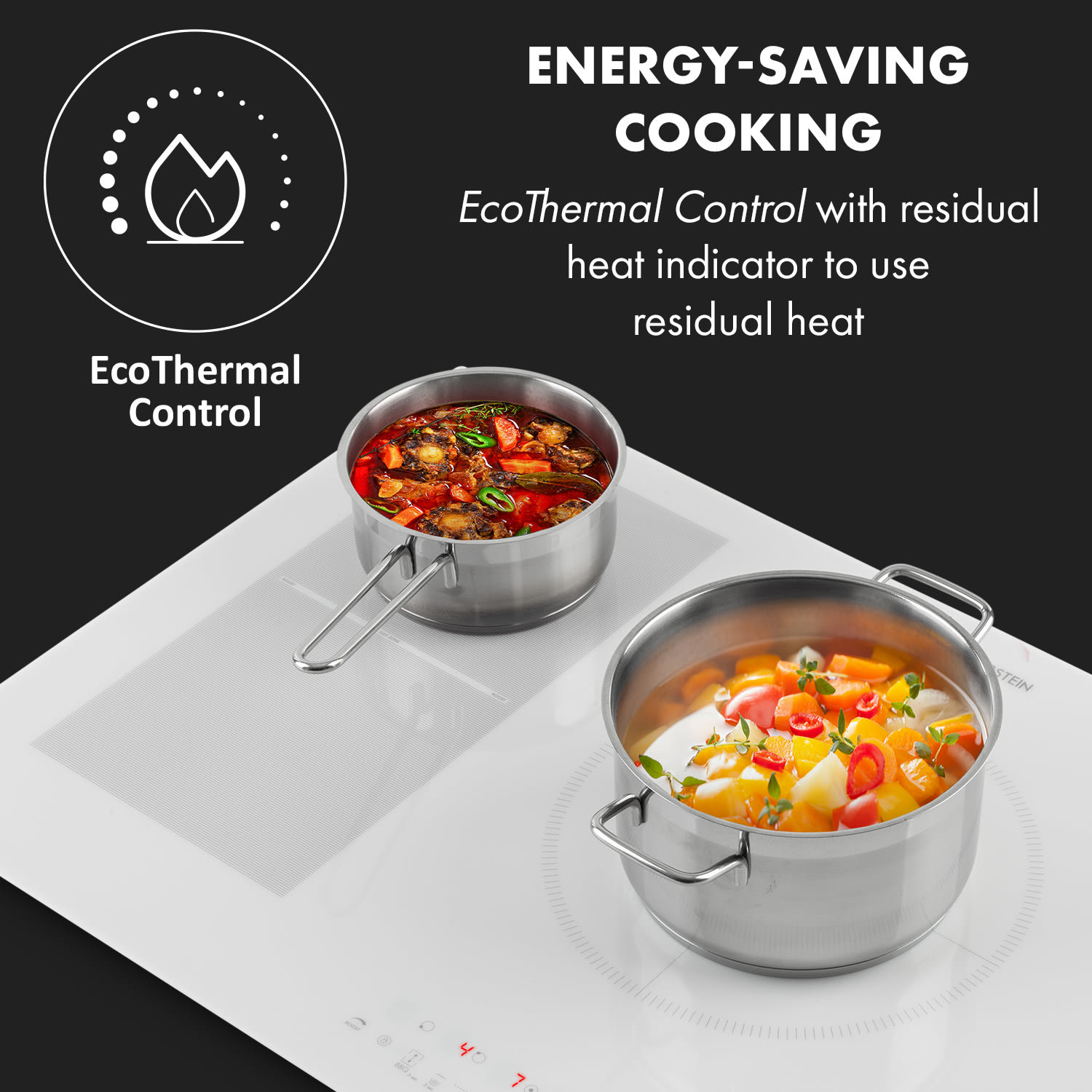 Klarstein Delicatessa 90 Hybrid, vstavaná indukčná varná doska, 7400 W, 5 zón, čierna - Image 3